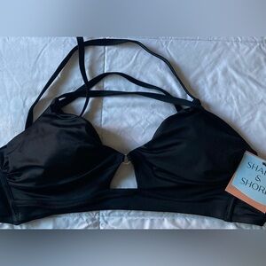 Shade & Shore Black Halter Bikini with Keyhole Design